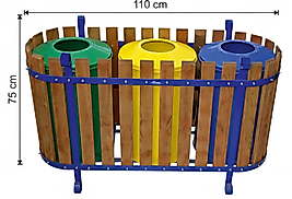 AHŞAP DEKORLU 3 BÖLMELİ GERİ DÖNÜŞÜM SETİ ( KDV DAHİL )