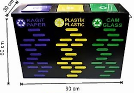 Geri Dönüşüm Kovası İç Kovalı 3'lü ( KDV DAHİL )