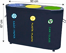 Döner Kapaklı Geri Dönüşüm Grubu 3'LÜ 81 LT ( KDV DAHİL )