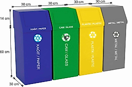 216 LT DÖRTLÜ GERİ DÖNÜŞÜM SETİ BOYALI ( KDV DAHİL )