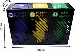 Geri Dönüşüm Kovası İç Kovalı 3'lü ( KDV DAHİL )