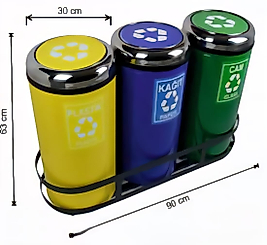 81 LT GERİ DÖNÜŞÜM SETİ DÖNER KAPAKLI BOYALI ( KDV DAHİL )