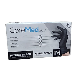 CORE FOOD NİTRİL SİYAH ELDİVEN M BEDEN 100 ADET