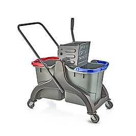 Çift Kovalı Metal Krom Boyalı Presli Temizlik Seti ( KDV DAHİL )