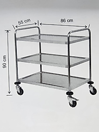 Servis Arabası 3 Katlı İnox 304 Kalite