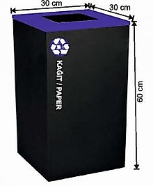 54 LT BOYALI GERİ DÖNÜŞÜM ÇÖP KOVASI  ( KDV DAHİL )
