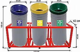 ÜÇLÜ GERİ DÖNÜŞÜM SETİ BOYALI ( KDV DAHİL )