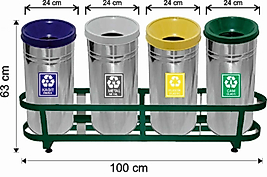 430 KALİTE PASLANMAZ DÖRTLÜ GERİ DÖNÜŞÜM SETİ ( KDV DAHİL )