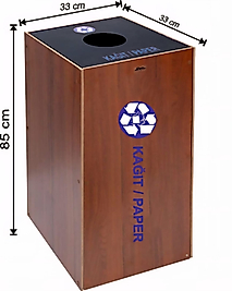 AHŞAP GERİ DÖNÜŞÜM ÇÖP KOVASI TEKLİ ( KDV DAHİL )