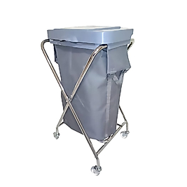 Çöp Toplama Arabası X Brandalı Kapaklı Krom