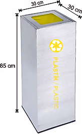 PASLANMAZ GERİ DÖNÜŞÜM ÇÖP KOVASI 54 LT (  KDV DAHİL )