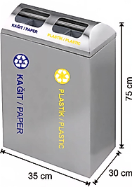 2 BÖLMELİ GERİ DÖNÜŞÜM SETİ PASLANMAZ ( KDV DAHİL )