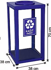 100 LT KIRILMAZ ŞEFFAF CAMLI GERİ DÖNÜŞÜM ÇÖP KOVASI
