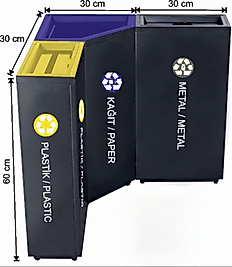 Geri Dönüşüm Kutusu 3'lü 100 LT ( KDV DAHİL )